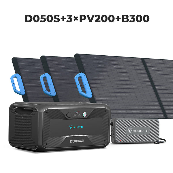 BLUETTI D050S + 3*PV200 + 1*B300 | Solar Generator Kit